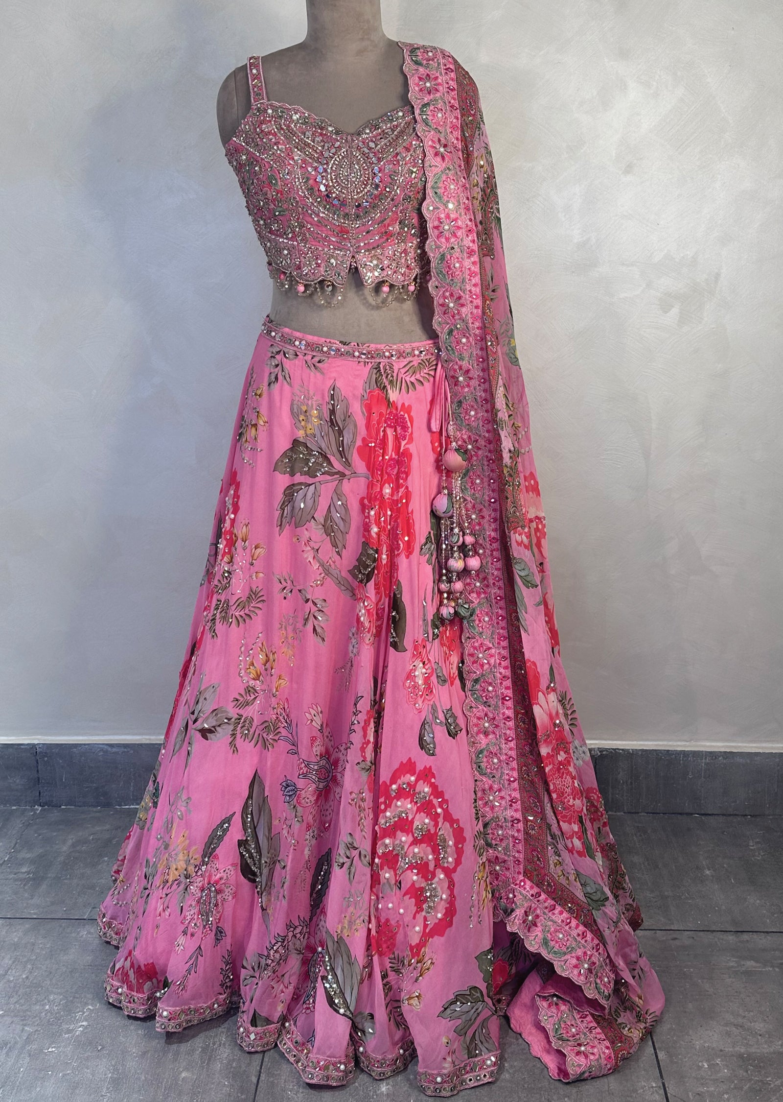 Light Pink Georgette Lehenga set