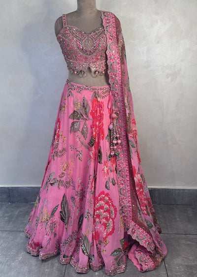 Light Pink Georgette Lehenga set