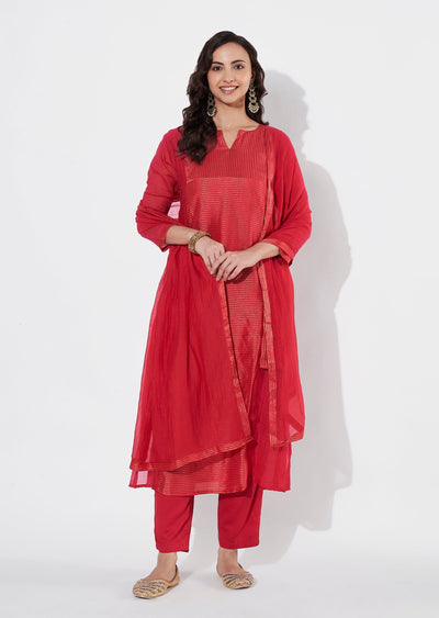 Rani Pink Tissue Straight cut suit