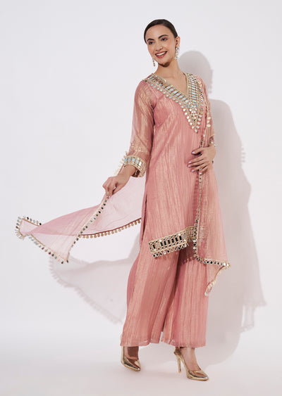 Peach Salsa Palazzo Set