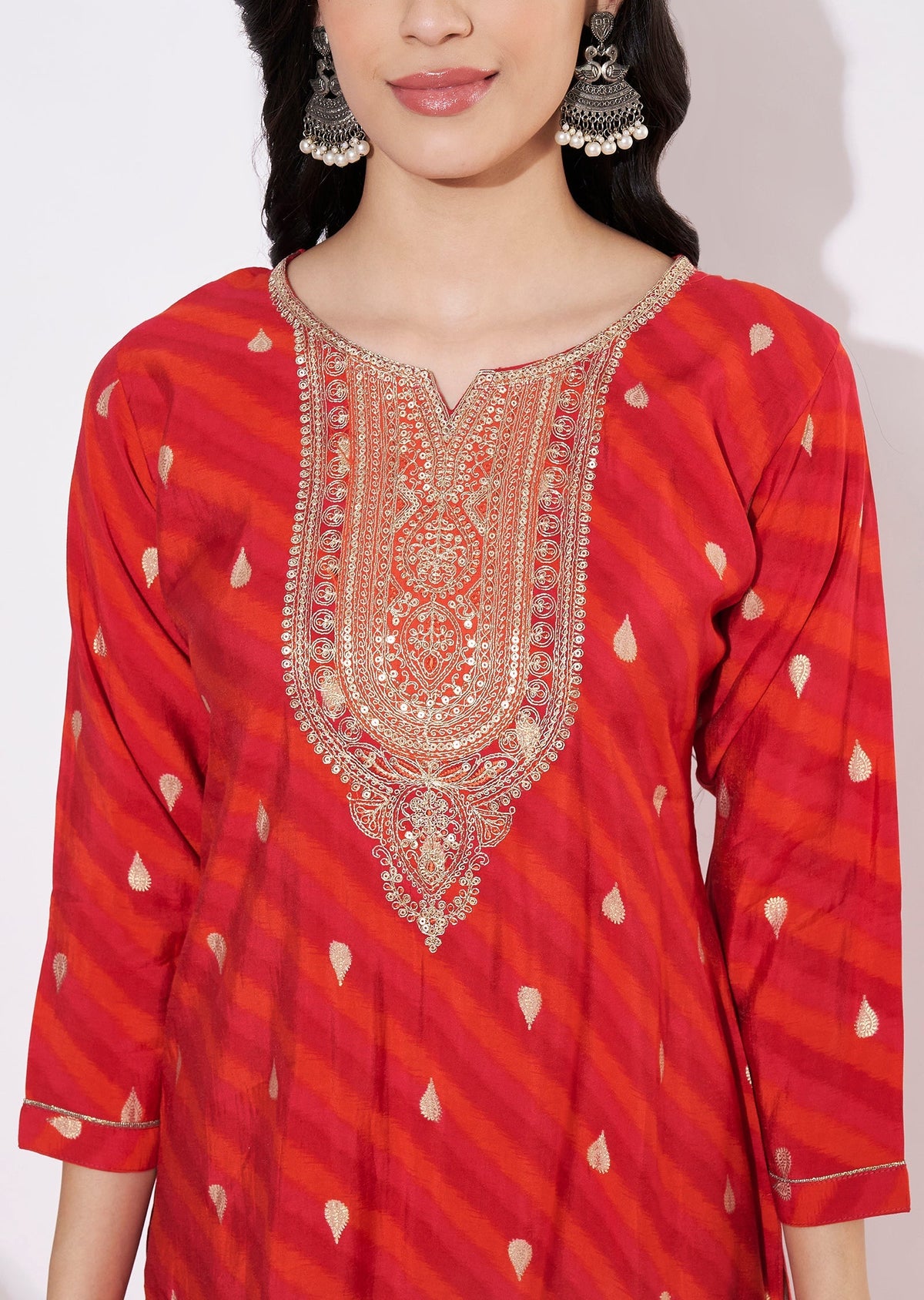 Rani Pink Muslin Straight cut Kurti