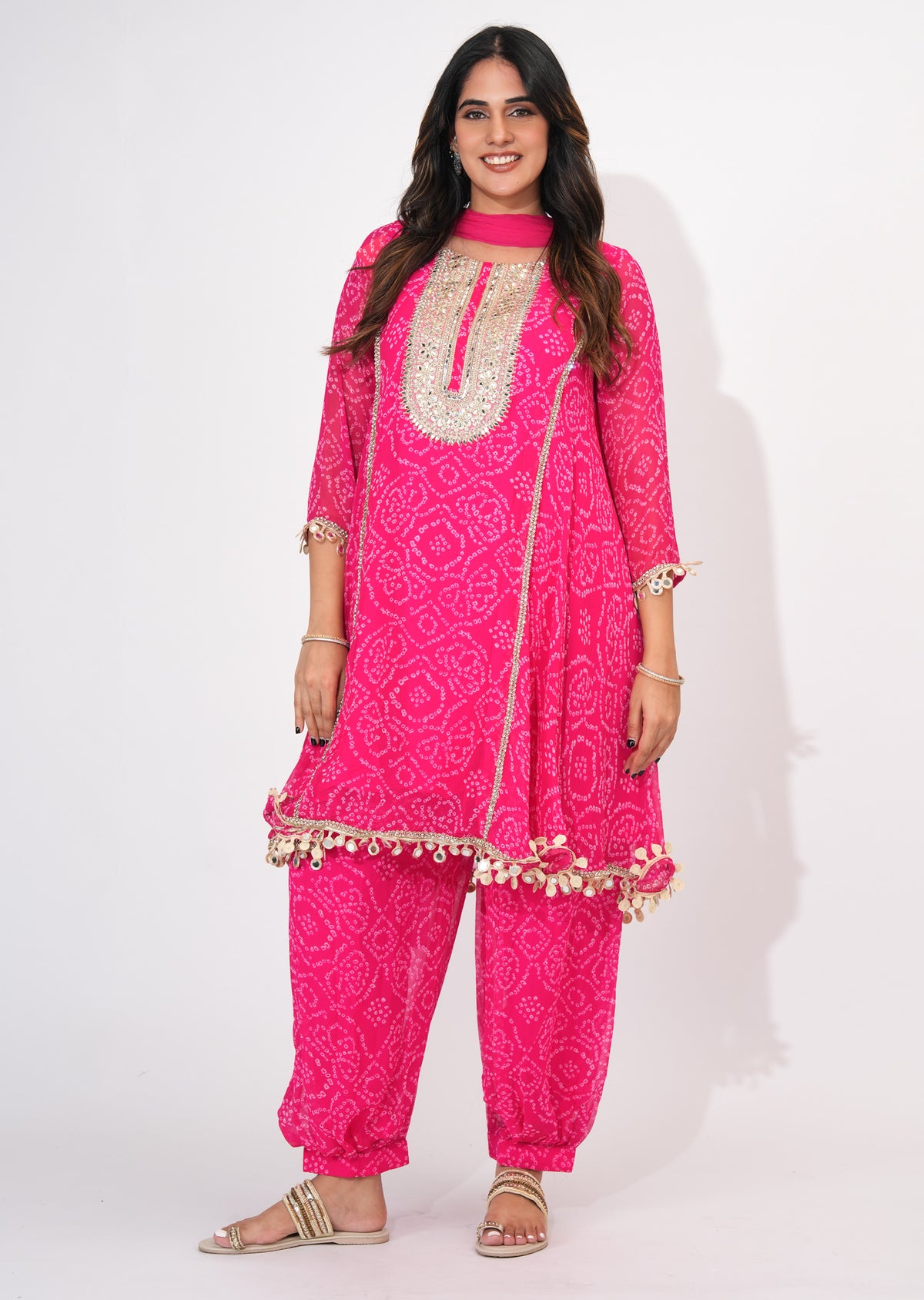 Rani Pink Georgette Anarkali suit