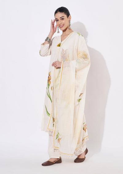 Mustard Cotton Straight cut suit