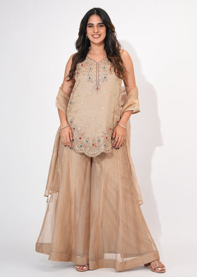 Beige Salsa Sharara Set