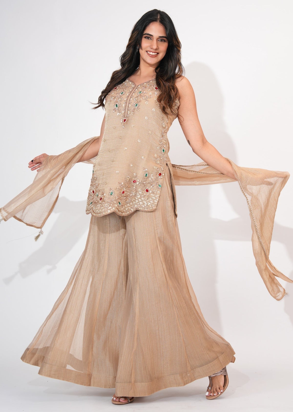 Beige Salsa Sharara Set