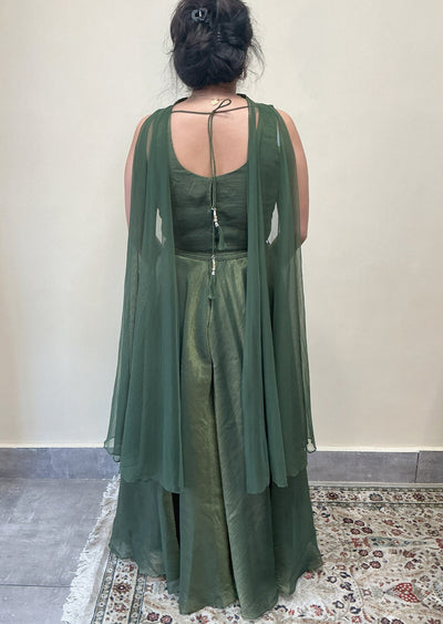 Mehndi Green Tissue Sharara Set