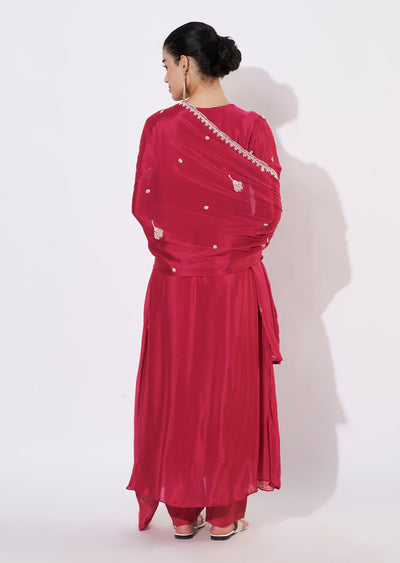 Pink Silk Anarkali Suit