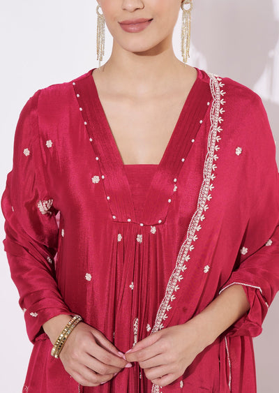 Pink Silk Anarkali Suit