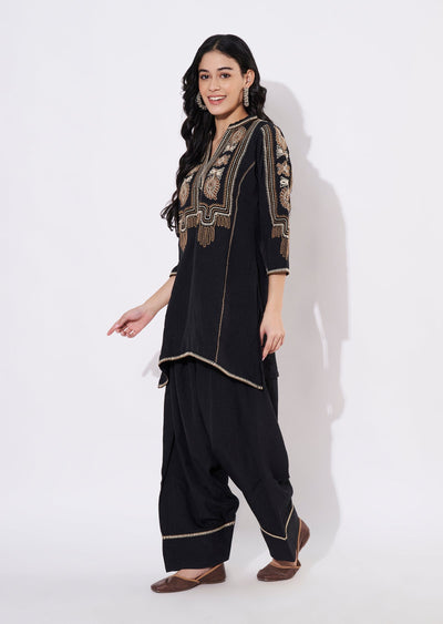 Black Polynesian Fusion wear kurti