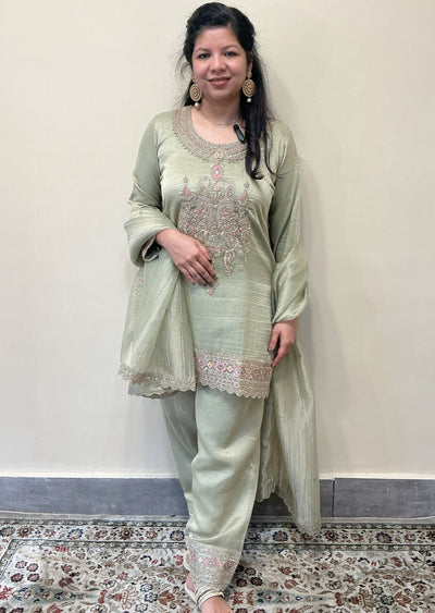 Dusty Green Salsa Sharara Set