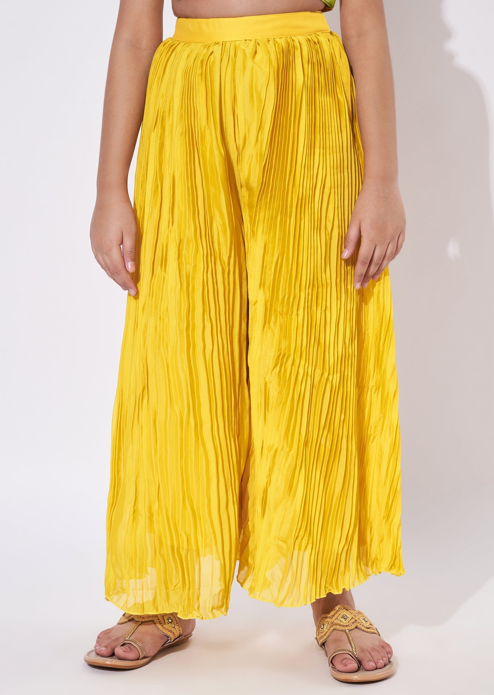 Yellow Crepe Gharara Set