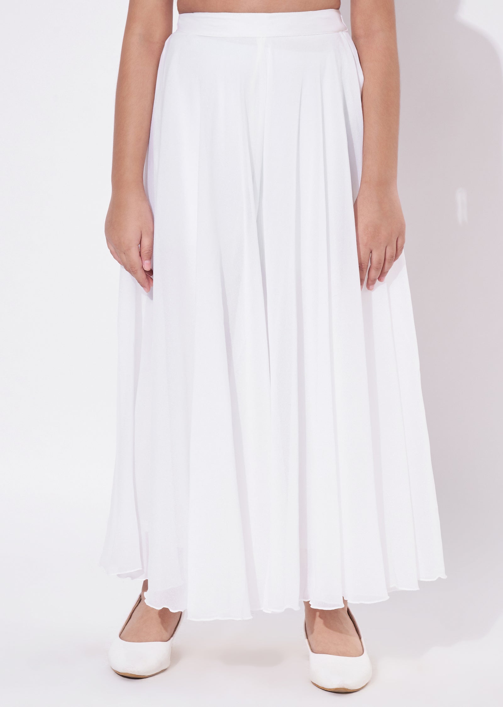 Green Georgette Gharara Set