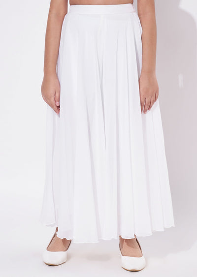 Green Georgette Gharara Set