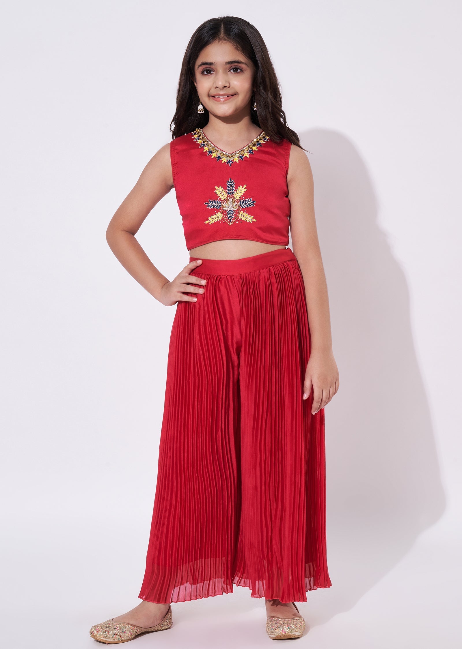 Rani Pink Chinnon Gharara Set