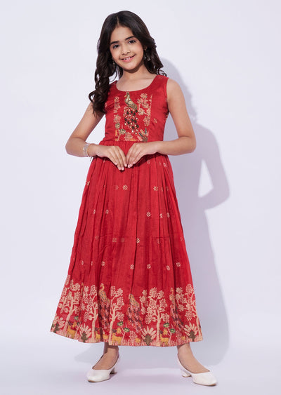 Red Silk Girls Gown