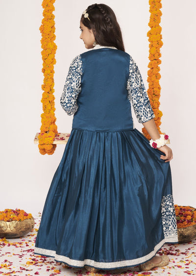 Green Chinnon Lehenga