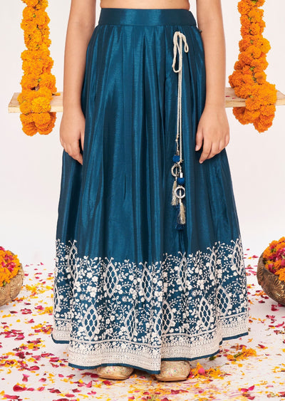 Green Chinnon Lehenga