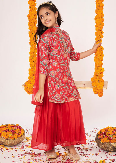 Pink Chinnon Gharara Set