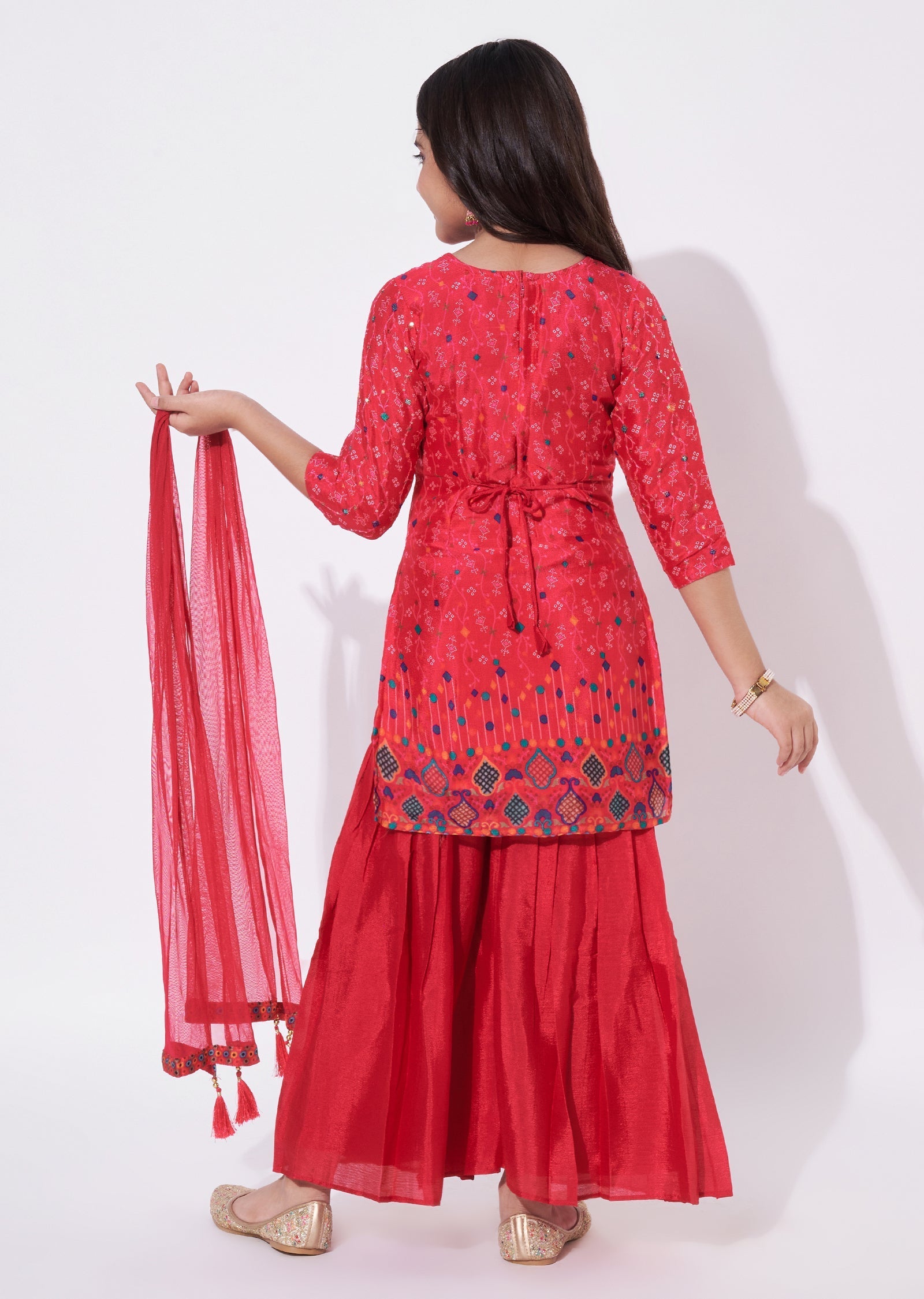 Rani Pink Chinnon Gharara Set