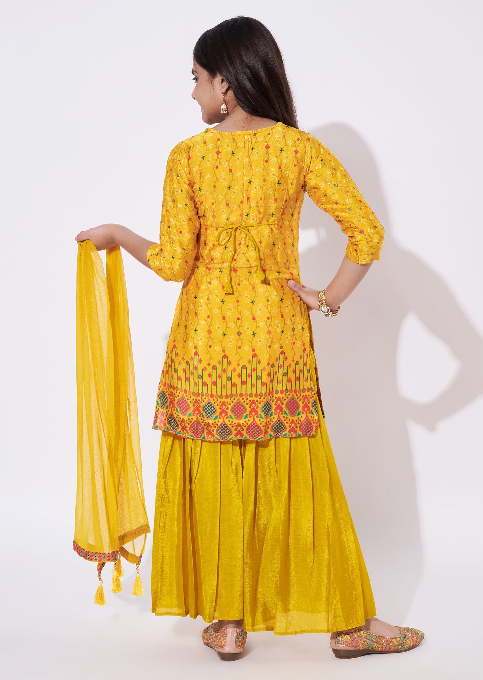 Yellow Chinnon Gharara Set