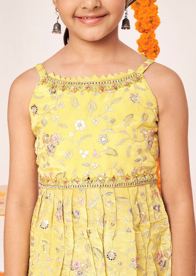 Lime Green Tissue Gharara Set