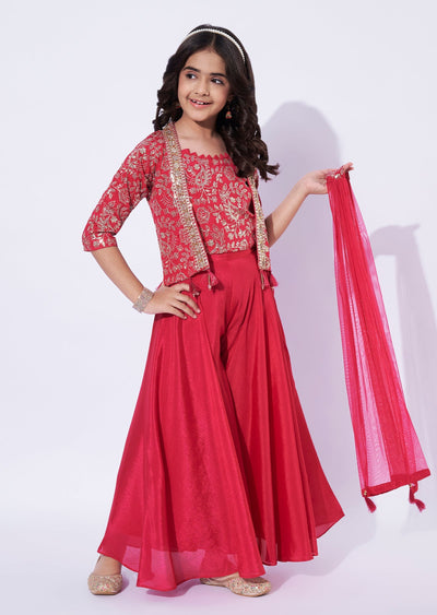 Pink Chinnon Girls Sharara