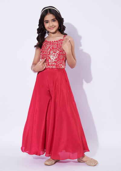 Pink Chinnon Girls Sharara