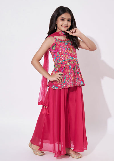 Rani Pink Georgette Gharara Set