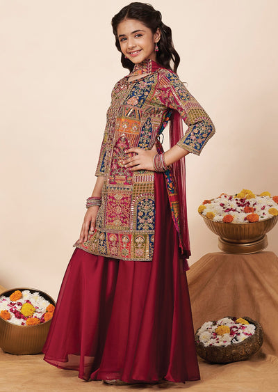 Magenta Silk Girla Gharara