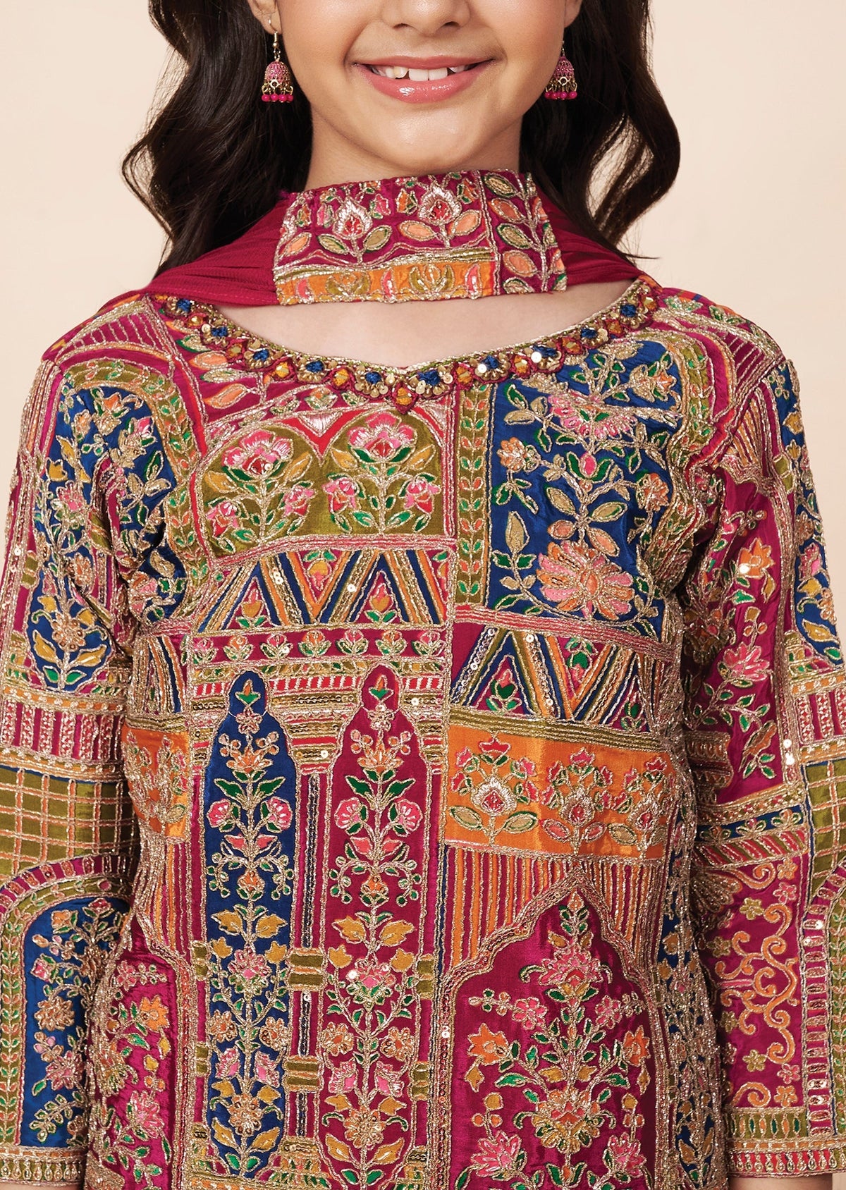 Magenta Silk Girla Gharara