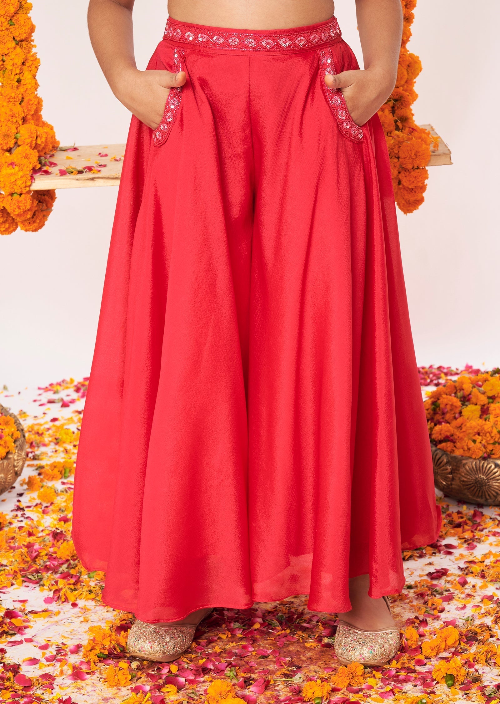 Rani Pink Chinnon Gharara Set