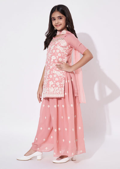 Light Pink Georgette Gharara Set
