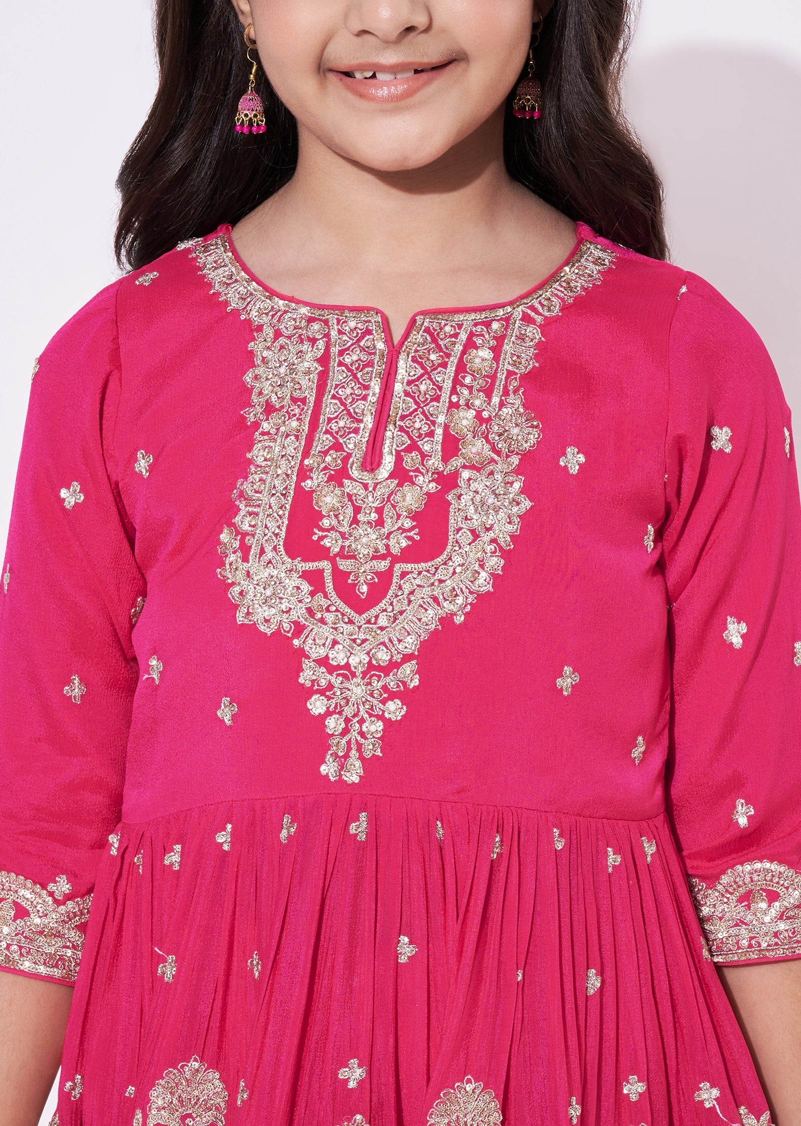 Rani Pink Chinnon Gharara Set