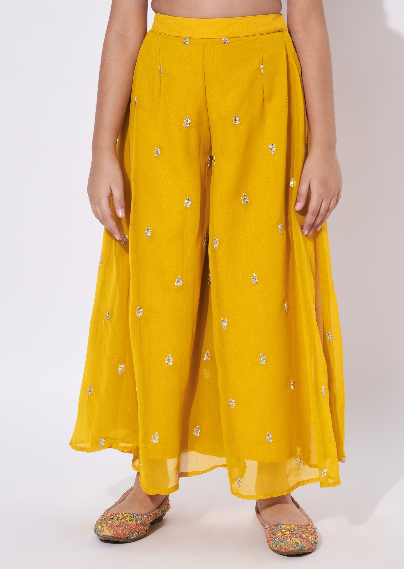 Yellow Georgette Gharara Set