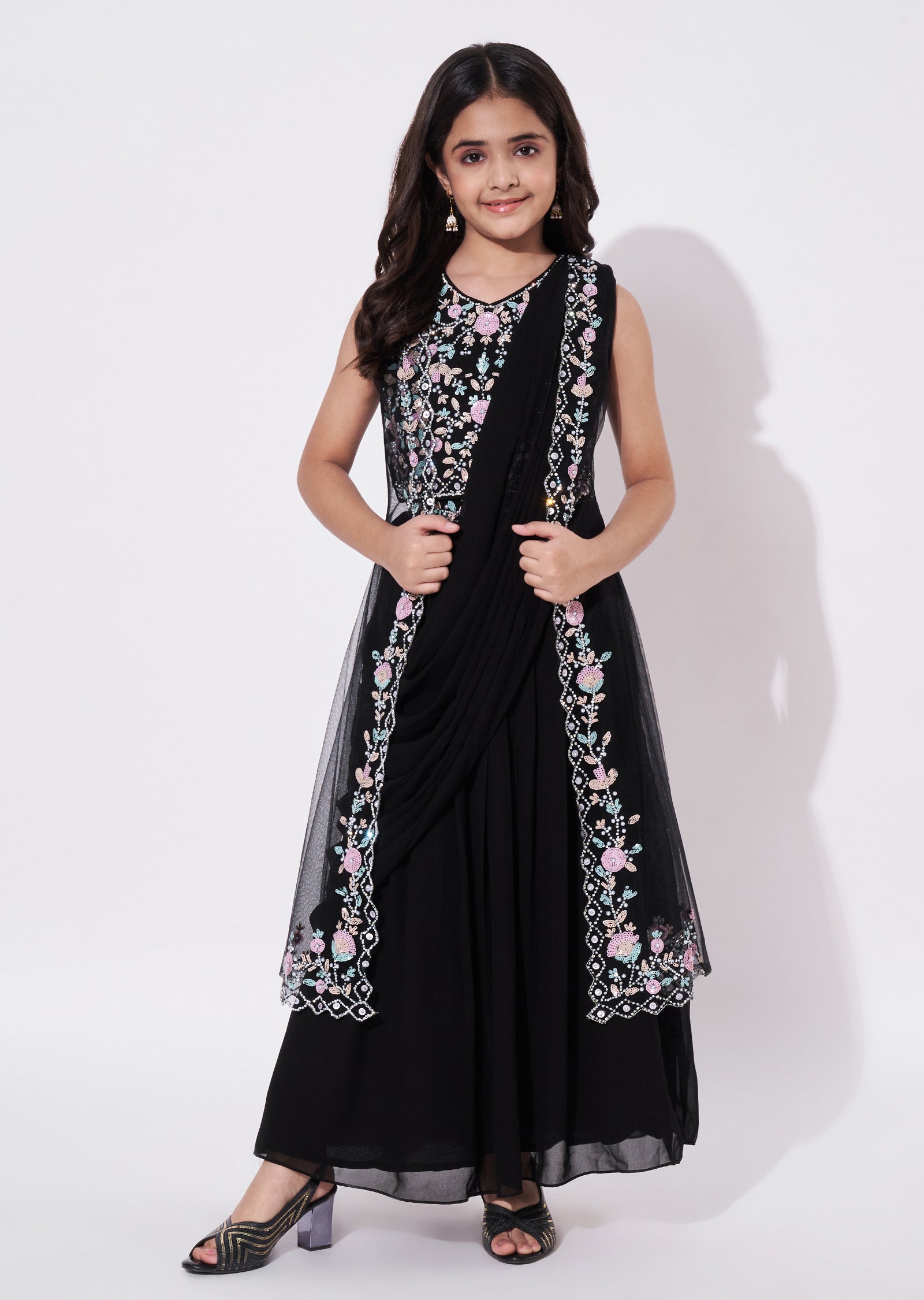 Black Georgette Lehenga