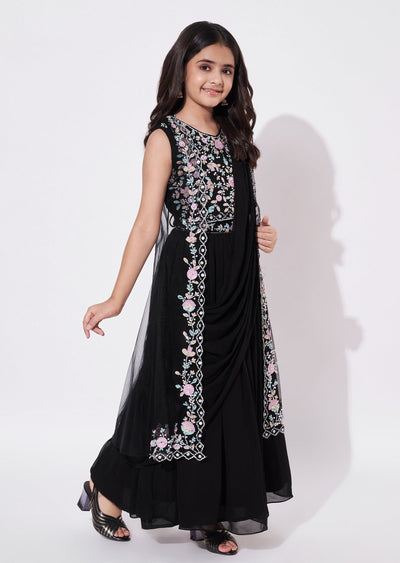 Black Georgette Lehenga
