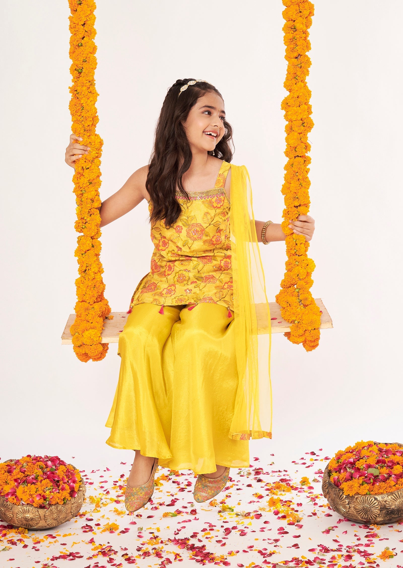 Yellow Tissue Gharara Set