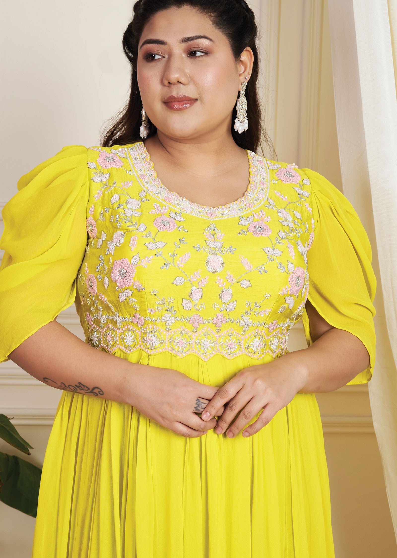 Yellow Georgette Anarkali Suit