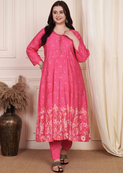Pink Dola Silk Anarkali Suit