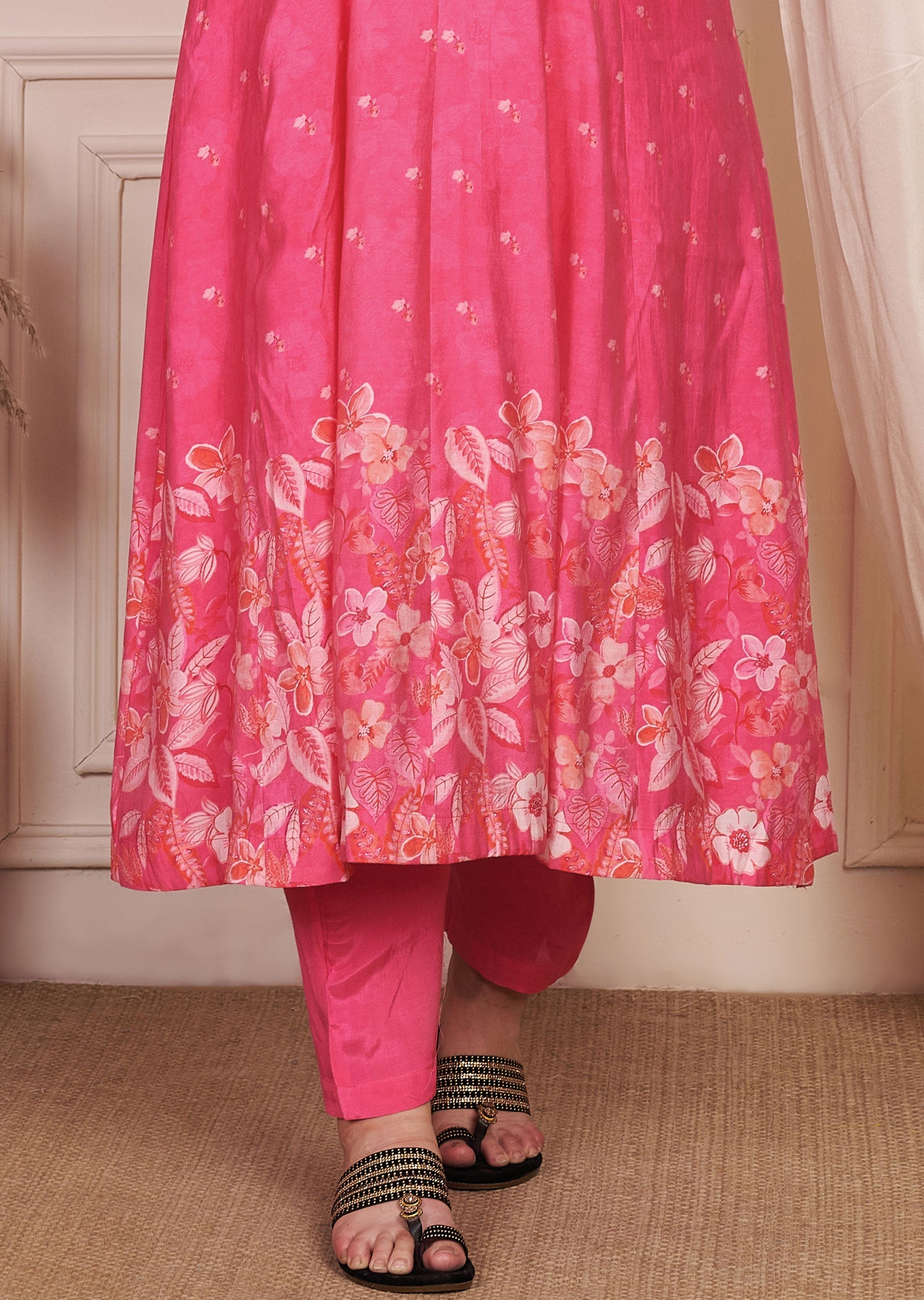 Pink Dola Silk Anarkali Suit
