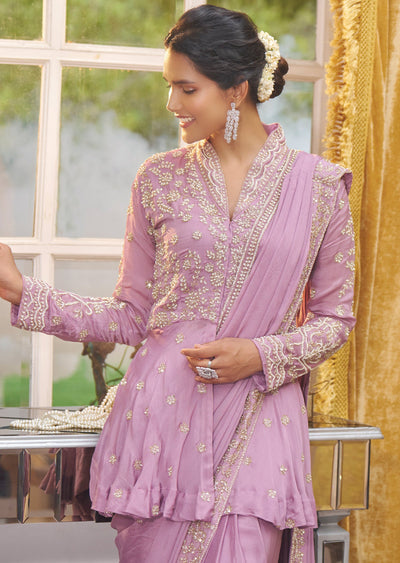 Lavender Chinnon Fusion Indo-Western