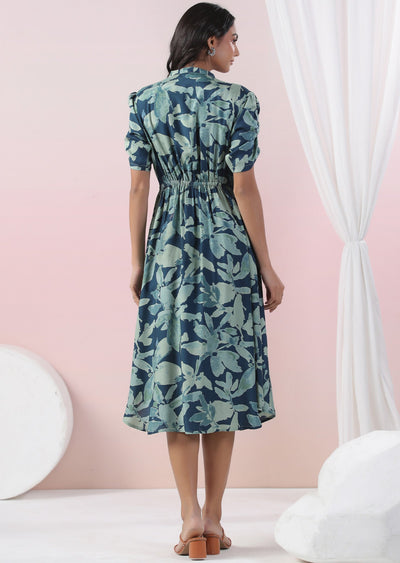 Rama Blue Muslin Midi Dress