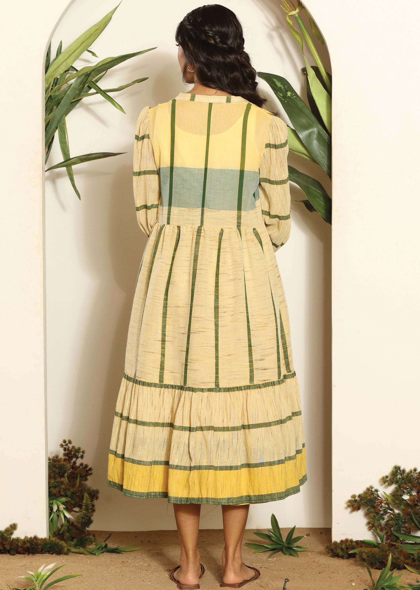 Cream Cotton Midi Dress