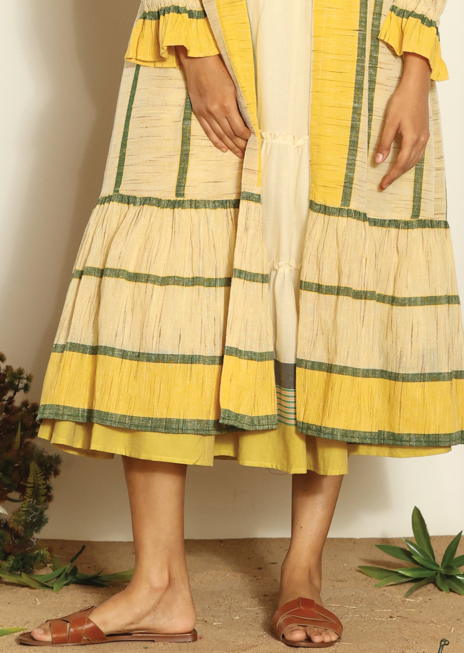 Cream Cotton Midi Dress