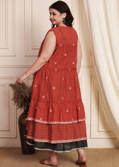 Dark Grey Cotton Midi Dress