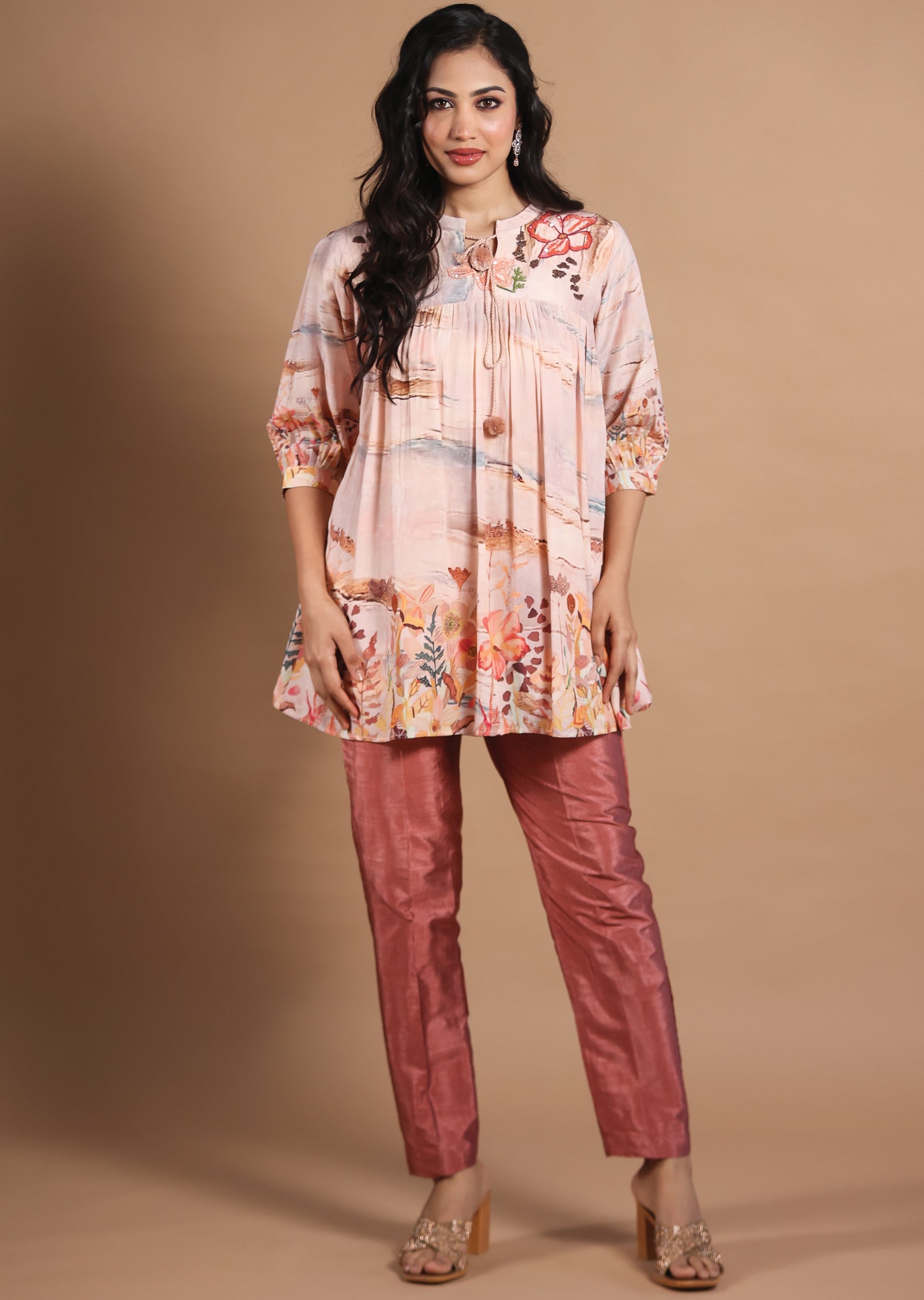 Vibrant Crepe Rayon Top & Pant Co-ord Set