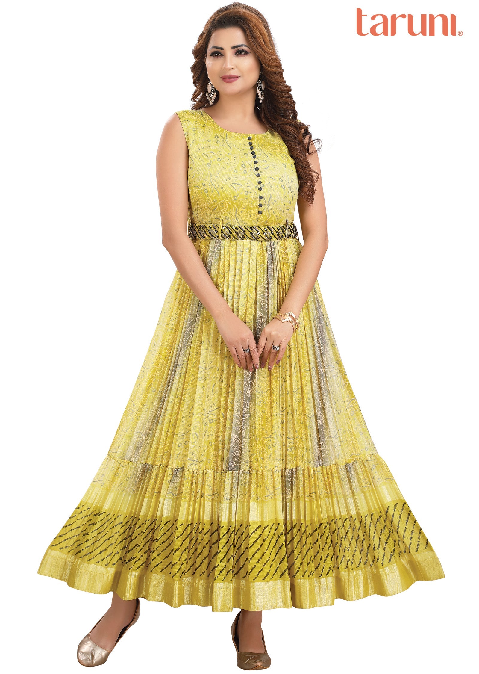 One-Shoulder Chiffon Long Dresses with Belt Lime Green