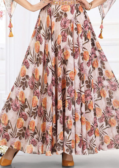 Fawn Georgette Long Dress