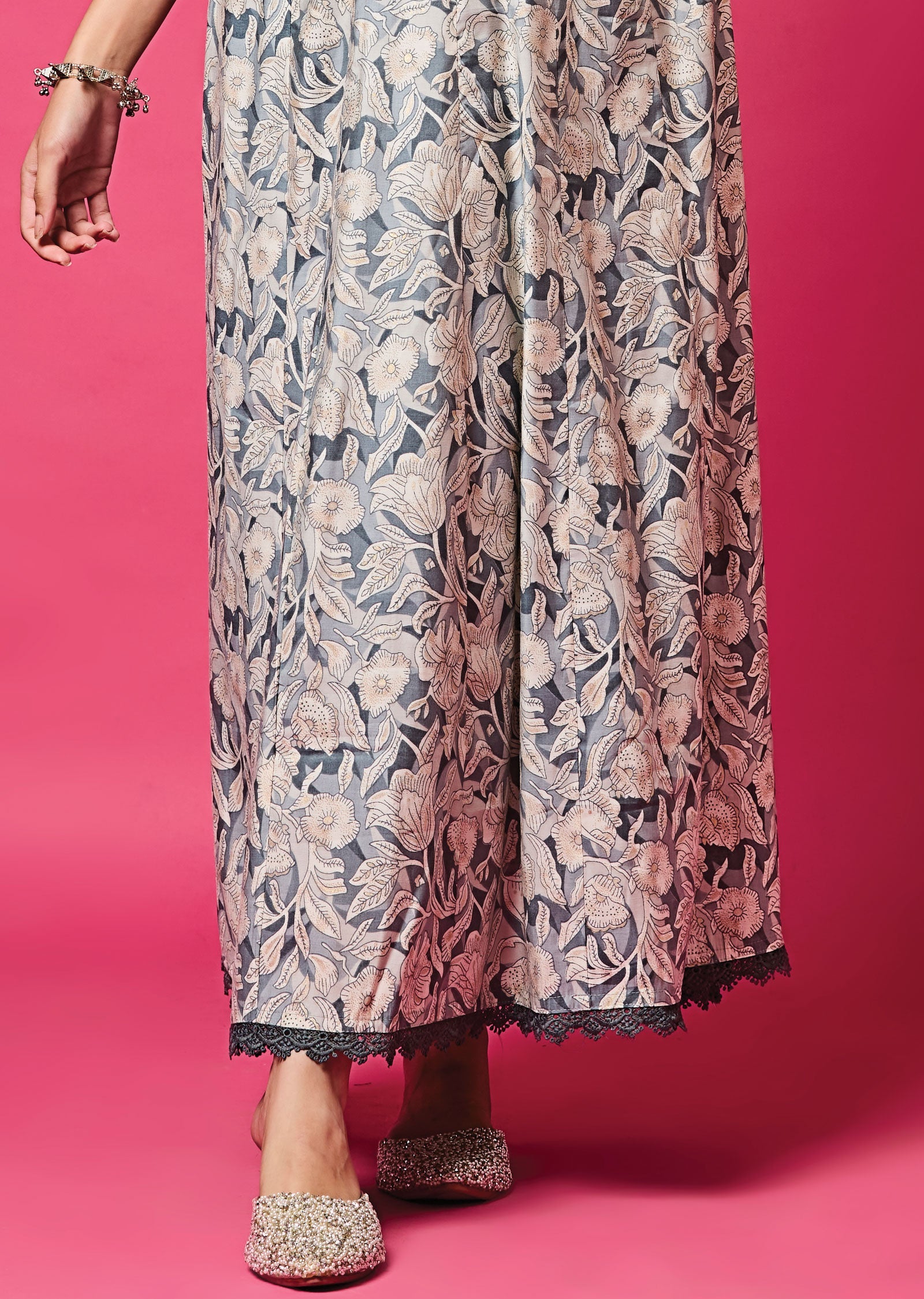 Grey Modal Silk Long Dress