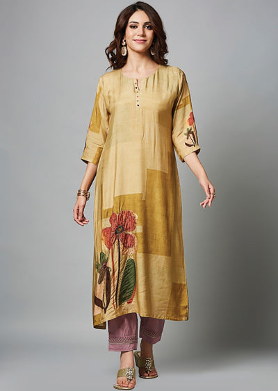 Light Brown Dola Silk Straight Cut